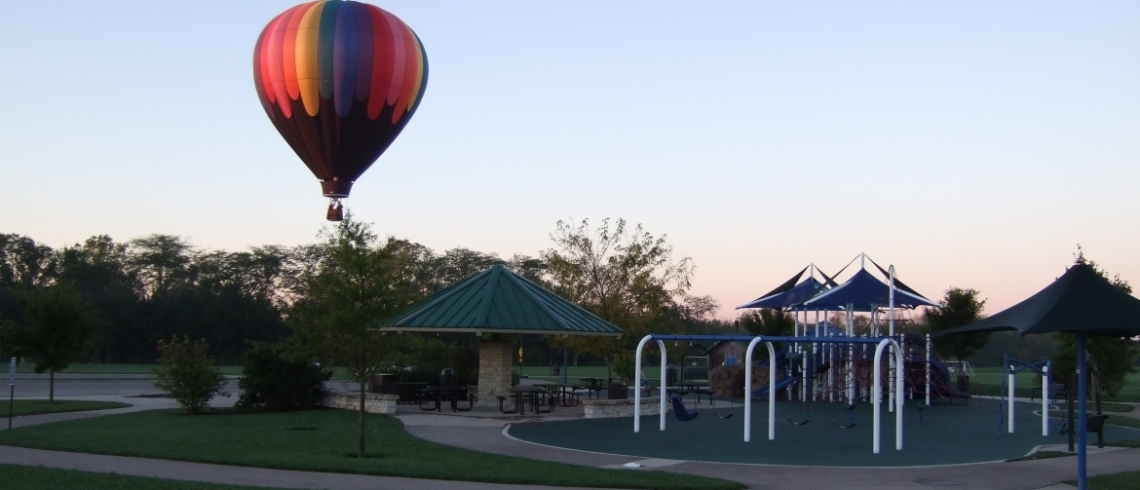 Playground with hot air balloon